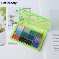 High Grade Pigment 9 Colors Silver Palette
